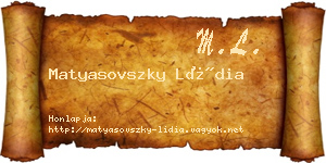 Matyasovszky Lídia névjegykártya